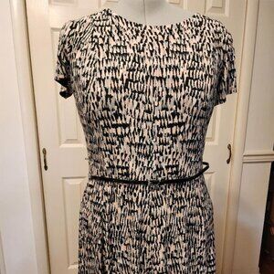 size 18w jessica howard pink patterned dress with black belt
